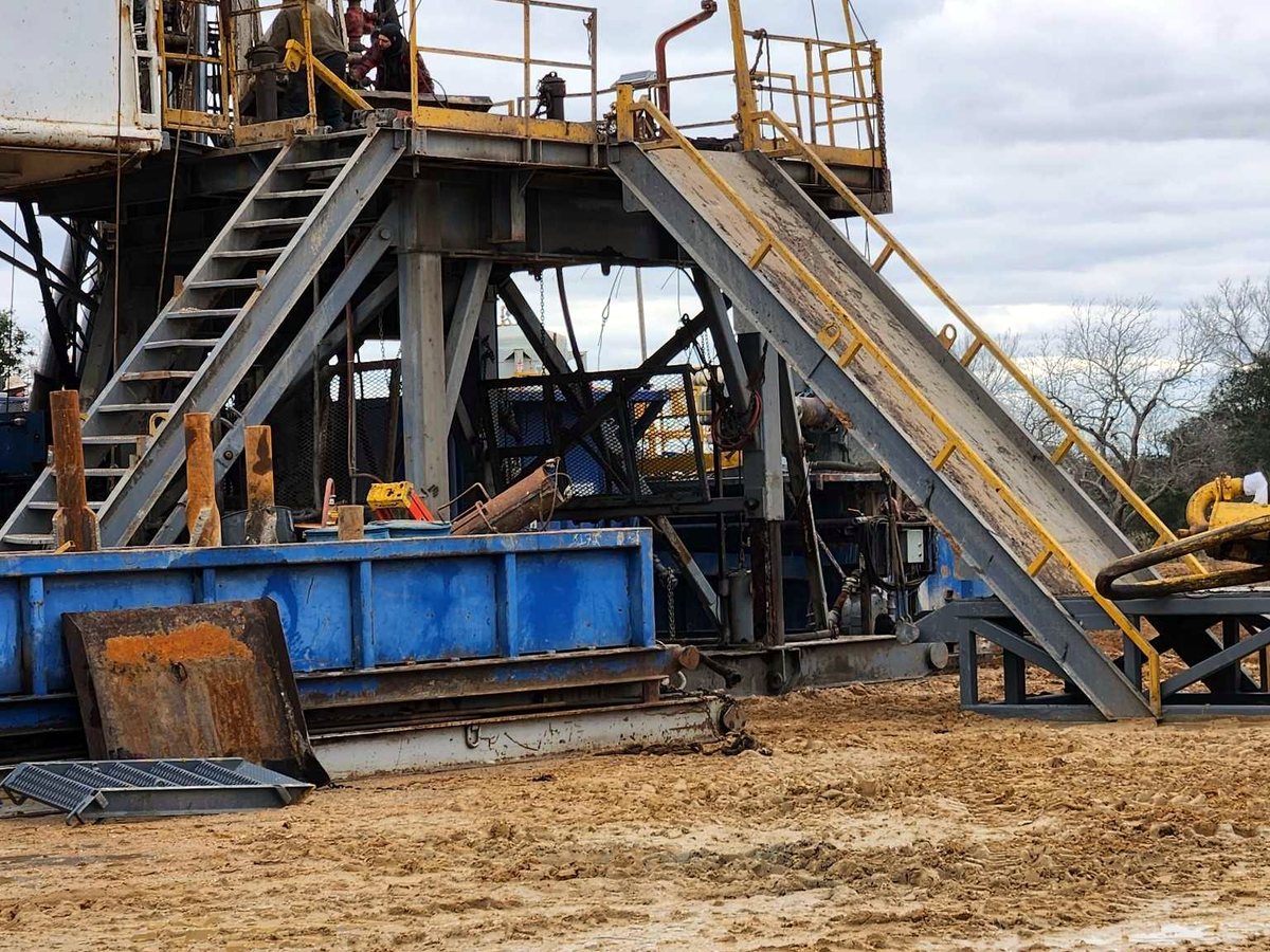 The rig substructure, South Texas